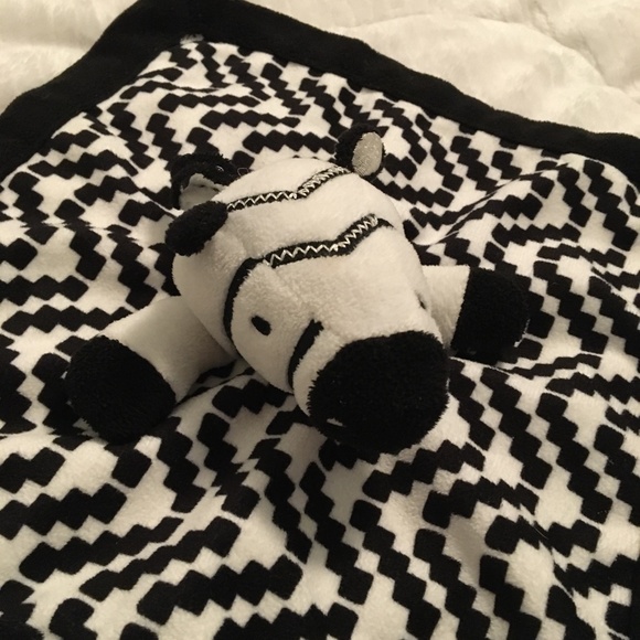 Levtex Zebra Black White Baby Security Blanket Plush Lovey - Picture 2 of 6